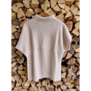 Cashmerepullover med vaskebjørnsgarn | Light Beige