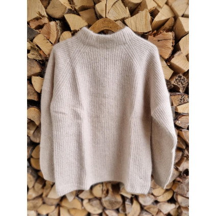 Cashmeregenser med vaskebjørnsgarn | Light Beige
