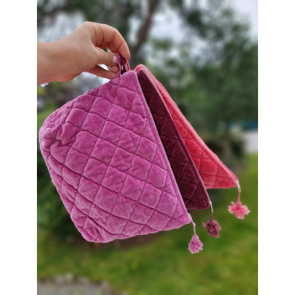 Toalettmappe Velour | Raspberry