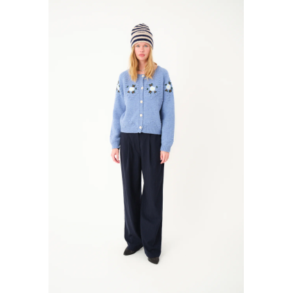 Gracelynn Knit Cardigan LS | Blue Melange