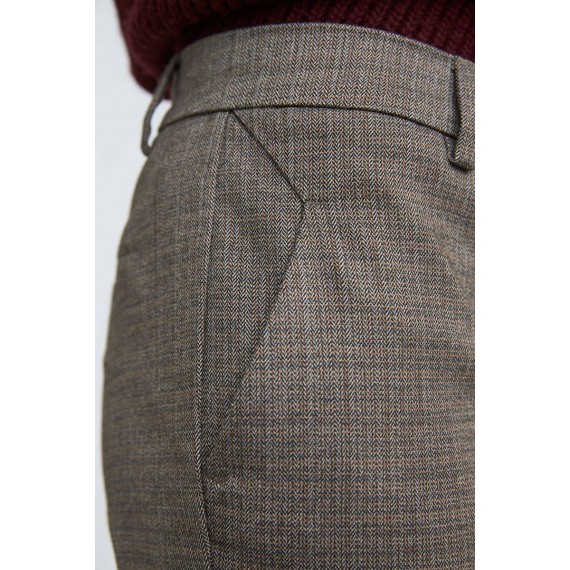 Kylie Crop | Brown Mini Herringbone