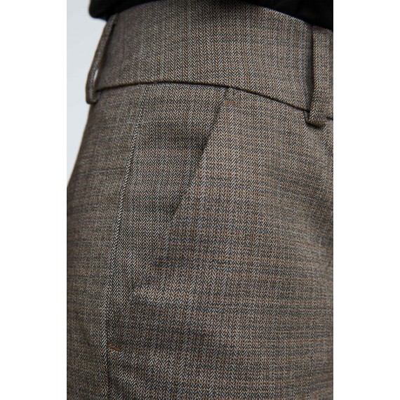 Clara Crop | Brown Mini Herringbone