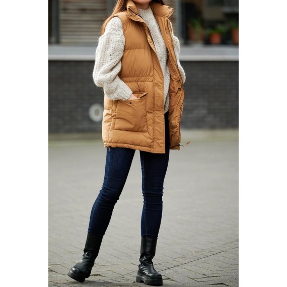 Eden Puffer Waistcoat | Camel