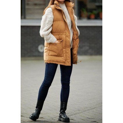 Eden Puffer Waistcoat | Camel
