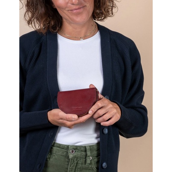 Laura Coin Purse Classic Leather | Ruby