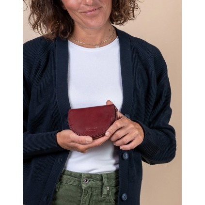 Laura Coin Purse Classic Leather | Ruby