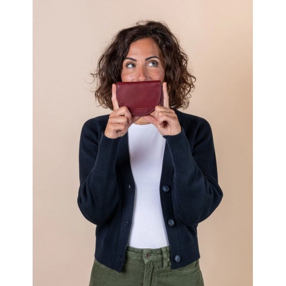 Laura Coin Purse Classic Leather | Ruby