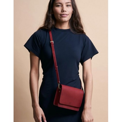 Audrey Mini Classic Leather | Ruby