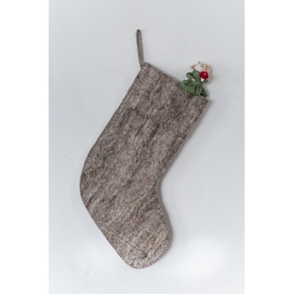 Ullfilt Julestrømpe | Beige