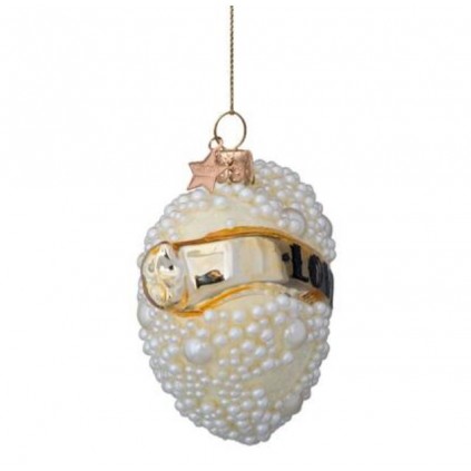 Ornament | Heart w/pearls Love