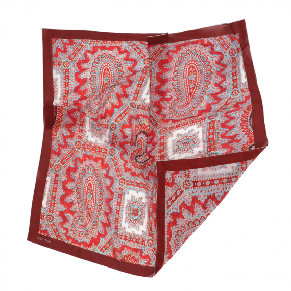 Large Light Red Paisley Scarf
