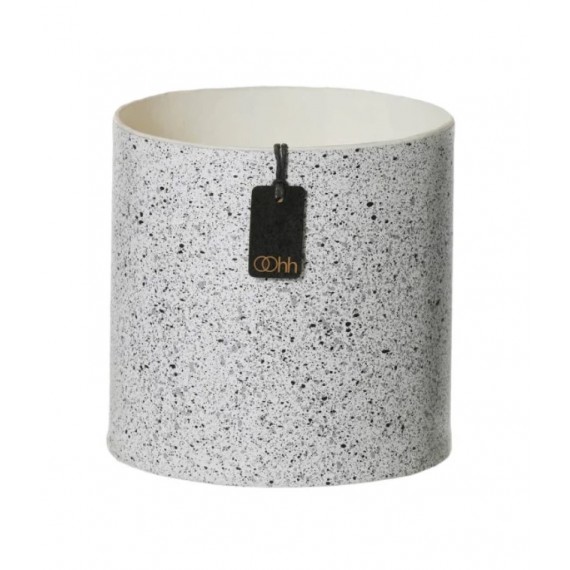 13cm Granite håndmalt potte | White