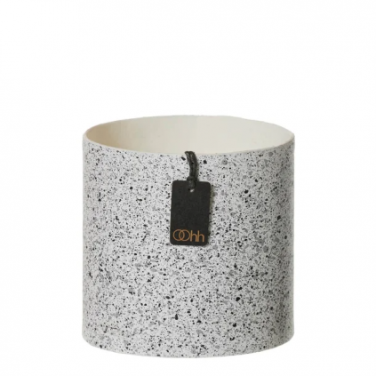 11cm Granite håndmalt potte | White