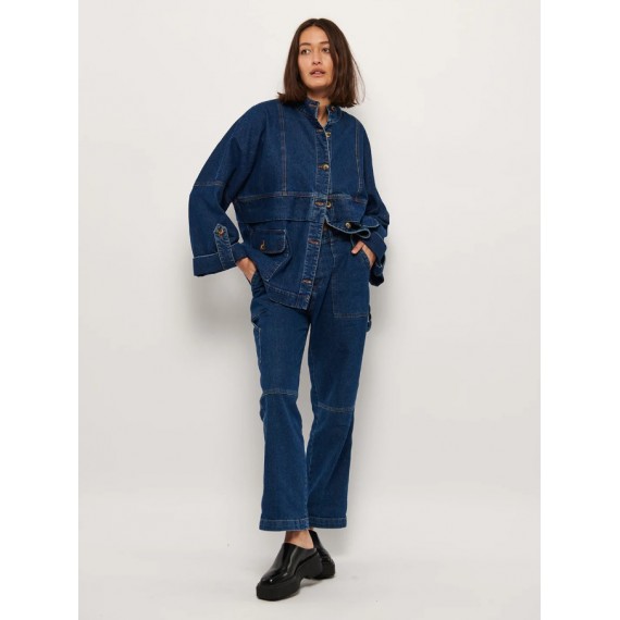 Louise Denim Pants Washed Denim | Denim Blue
