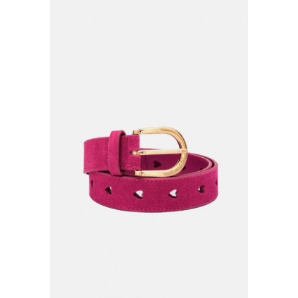 Cut it Out Heart Belt | Aubergine Pink
