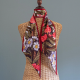 Tapis Noir - Slim flower Stripe scarf knyting