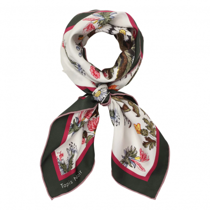 Tapis Noir - Classical Flower Stripe Scarf