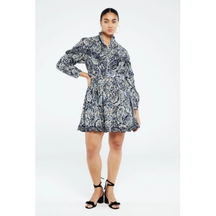 fabienne chapot - Daila Broderie Dress Faux Paisley Navy Multi model front
