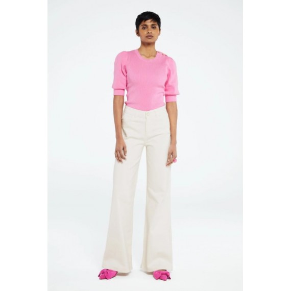 Lillian Short Sleeve Pullover Pink Candy | Pink