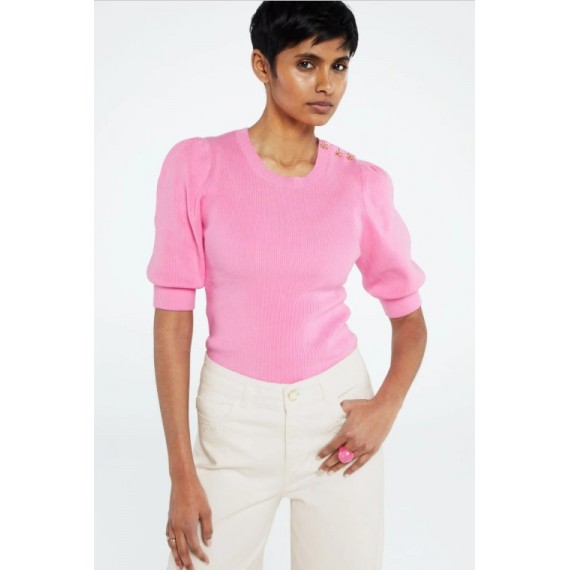 Lillian Short Sleeve Pullover Pink Candy | Pink