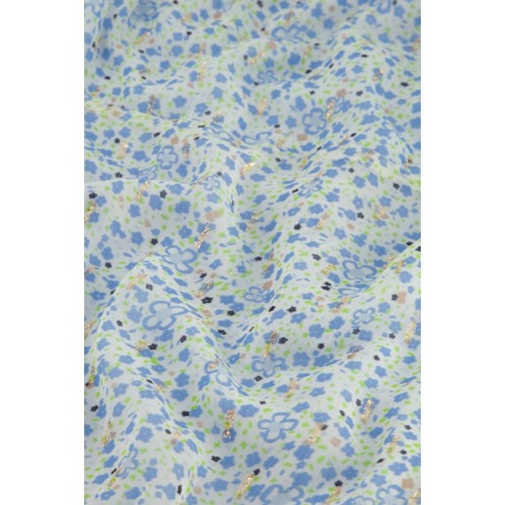 Adrienne Dress Cream White/Riad Blue | Multi