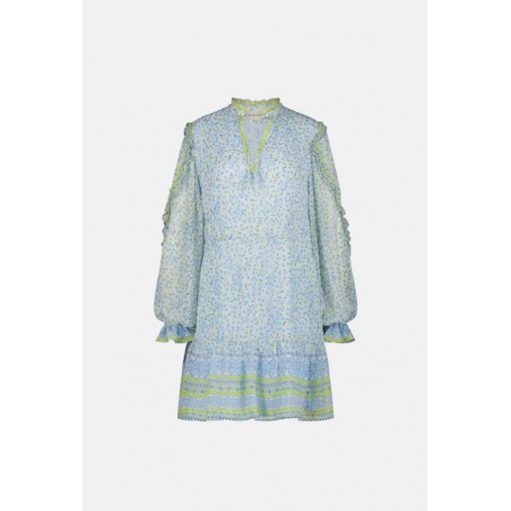 Adrienne Dress Cream White/Riad Blue | Multi