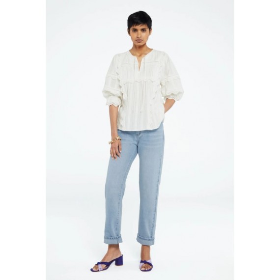 Lucia SS Top Cream White | Cream