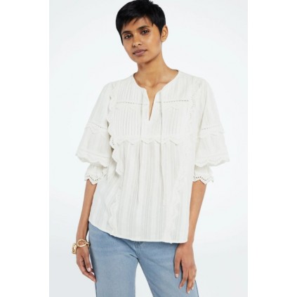 Lucia SS Top Cream White | Cream