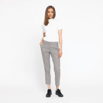 Kylie Crop | Navy Sand Mix Check