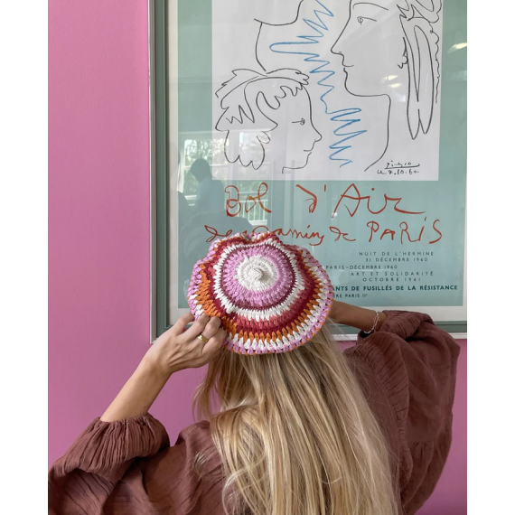 Hailey Crochet Beret | Off-White
