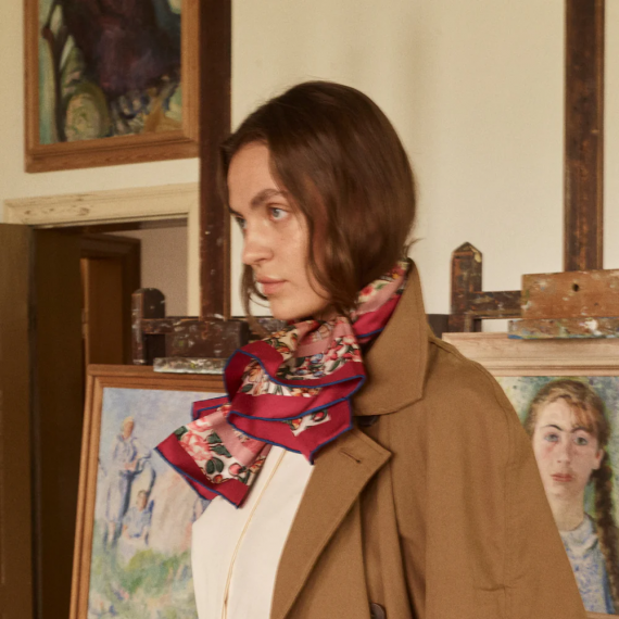 Classical Pink Paisley Scarf
